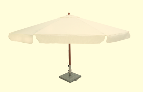 Sonnenschirm rund beige, mit Holzstil 3 m